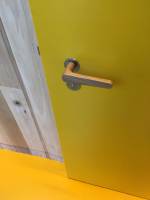 Hand-turned oak door handles, Maggie’s Centre for cancer care, Oldham. Photograph: Veronica Simpson.