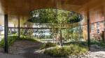 The underside of the building, Maggie’s Centre for cancer care, Oldham. Photograph: Tony Barwell.