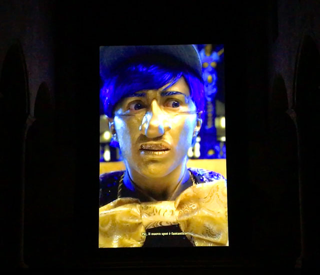 Rachel Maclean: Spite Your Face, Scotland + Venice, 2017. Installation view at Chiesa di Santa Catarina, Cannaregio, Venice. Photograph: Martin Kennedy.