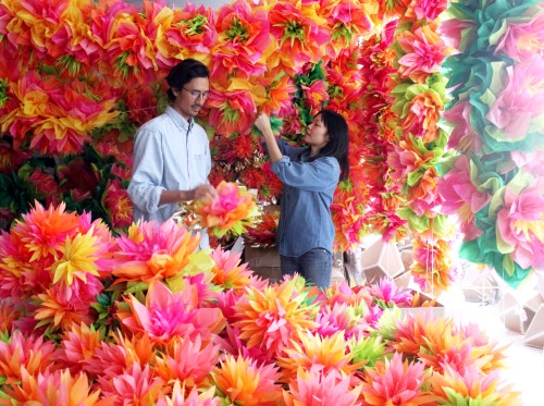 Nick and Julie of CONFETTISYSTEM in their New York Studio. Photograph: CONFETTISYSTEM.