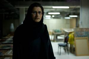 Maha Malluh in her studio in Riyadh. Photographer: Nora Alissa.