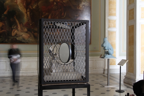 Louise Bourgeois. Centre: The Institute, 2002. Silver 30.5 x 70.5 x 46.4 cm. Steel, glass, mirrors, and wood. Vitrine 177.8 x 101.6 x 60.9 cm. Collection of The Easton Foundation, New York, USA. Right: Nature Study, 1984–94. Courtesy State Hermitage Museum, St. Petersburg.