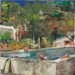 Marius Bercea. <em>Untitled (swimming pool),</em> 2011. Oil on canvas, 50 x 50 cm (19.69 x 19.69 in). Photo: Peter Mallett.