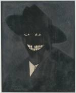 Kerry James Marshall. A Portrait of the Artist as a Shadow of His Former Self, 1980. Egg tempera on paper, 8 × 6 1/2 in (20.3 × 16.5 cm). Steven and Deborah Lebowitz.