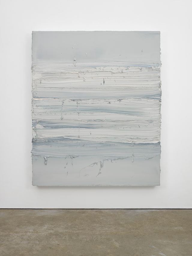 Jason Martin. Untitled (Davy’s Grey / Payne’s Grey), 2016. Oil on aluminium, 242 x 199 cm (95 ¼ x 78 3/8 in). © Jason Martin; Courtesy Lisson Gallery.