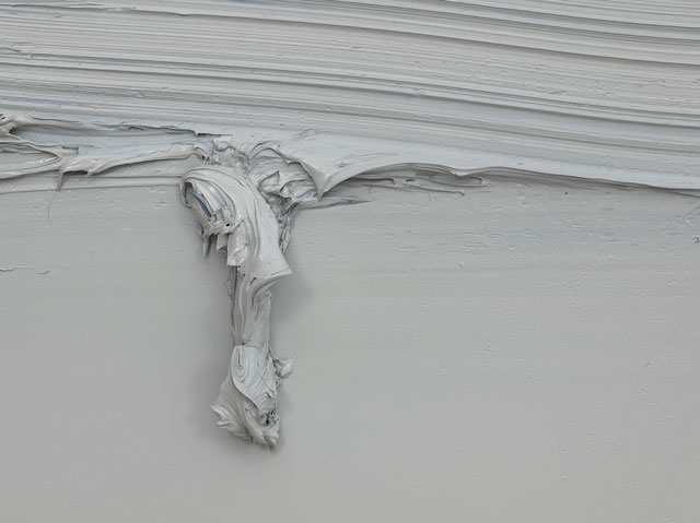 Jason Martin. Untitled (Davy’s Grey / Payne’s Grey), 2016 (detail). Oil on aluminium, 242 x 199 cm (95 ¼ x 78 3/8 in). © Jason Martin; Courtesy Lisson Gallery.
