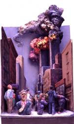 Raymond Mason.<em> Twin Towers Ablaze</em>, 2003. Photo: Malborough Fine Art, London.