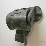 Vladimir Kozin. Toilet Paper, 2009. Tyre rubber, wire, 110 x 90 x 55 cm.
