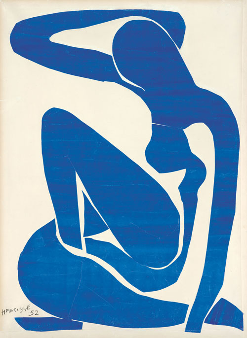 Henri Matisse. Blue Nude (I), 1952. Gouache painted paper cut-outs on paper on canvas, 106.3 x 78 cm. Foundation Beyeler, Riehen/Basel. Photograph: Robert Bayer, Basel. © Succession Henri Matisse/DACS 2013.