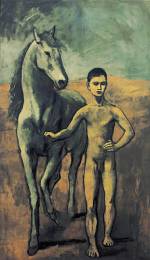 Pablo Picasso. Boy Leading a Horse, 1906. Oil on canvas, 2206 x 1312 mm. The Museum of Modern Art, New York. The William S. Paley Collection © SUCCESSION Picasso/DACS (London).