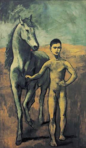 Pablo Picasso. Boy Leading a Horse, 1906. Oil on canvas, 2206 x 1312 mm. The Museum of Modern Art, New York. The William S. Paley Collection © SUCCESSION Picasso/DACS (London).