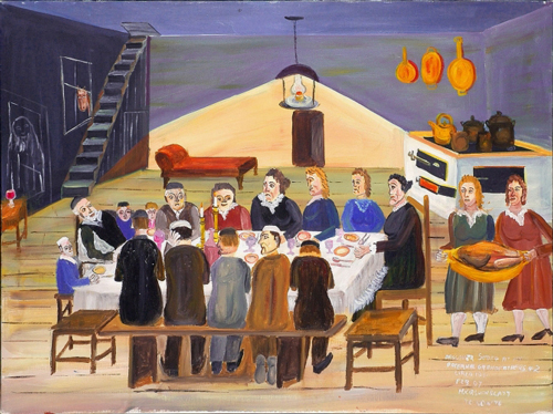 Mayer Kirshenblatt. <em>Passover Seder at My Paternal Grandfather’s</em> 1992. Acrylic on canvas.  Collection of the artist.  Courtesy of Barbara Kirshenblatt-Gimblett.  © 2009 Mayer Kirshenblatt.