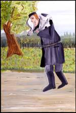 Mayer Kirshenblatt. <em>Butcher Carrying a Calf</em> 1992. Acrylic on canvas.  Collection of the artist.  Courtesy of Barbara Kirshenblatt-Gimblett.  © 2009 Mayer Kirshenblatt.