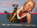 John Mellencamp. Gun Control, 2013. Oil on canvas, 53.5 x 72 in. Image courtesy of the artist. © John Mellencamp.