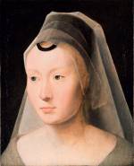 Hans Memling. Portrait of a woman (fragment), c1480-1485. Oil on board, 23.2 x 18.4 cm. Collection Ambasciatore J. William Middendorf II.