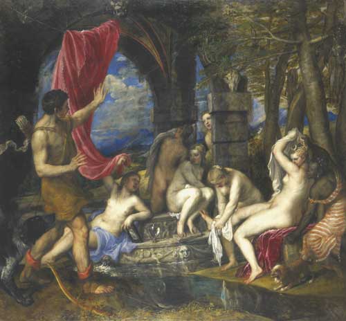 Titian. Diana and Actaeon, 1556-59. Bought jointly by the National Gallery and National Galleries of Scotland with contributions from the Scottish Government, the National Heritage Memorial Fund, The Monument Trust, The Art Fund (with a contribution from the Wolfson Foundation) and through public appeal, 2009. ©The National Gallery, London.