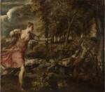 Titian. The Death of Actaeon about 1559-75. Oil on canvas, 178.8 x 197.8 cm. Bought with a special grant and contributions from The Art Fund, The Pilgrim Trust and through public appeal, 1972. Photograph © The National Gallery, London.