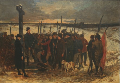 Constantin Meunier. La Guerre des Paysans 1798-1799 (le rassemblement), c1875. Oil on canvas, MRBAB, Brussels. © MRBAB/Photograph: J. Geleyns/Ro scan.