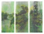 Boris Mikhailov. Green (Series), 1991-1993. Untitled. Gelatin silver prints, hand coloured with aniline. Triptych overall 104 x 118 inches (264 x 300 cm). Unique.