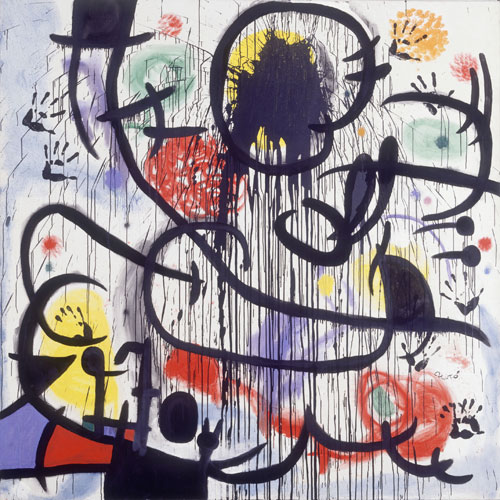 Joan Miró. <em>May 1968</em>, 1968-1973. Acrylic and oil on canvas, 200 x 200 cm. © Joan Miró and Fundació Joan Miró, Barcelona.