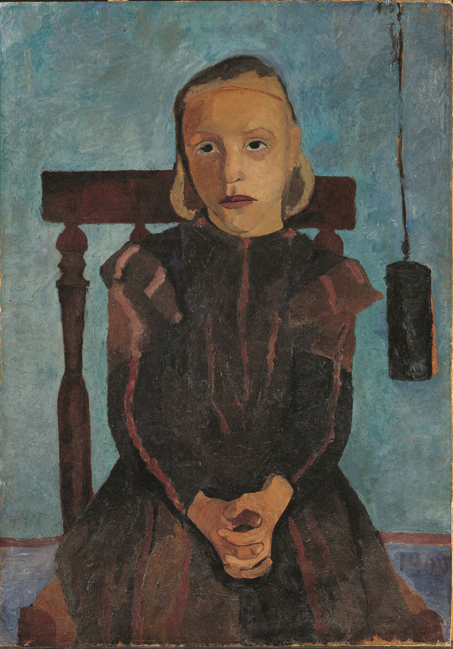 Paula Modersohn-Becker. Jeune fille au poids d’horloge, 1900. Tempera on cardboard, 73,4 x 51.5 cm. Staatsgalerie Stuttgart. © Paula-Modersohn-Becker-Stiftung, Brême.