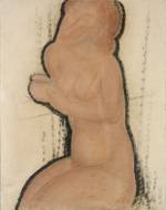 Amedeo Modigliani. Nude with Cup, c1916. Watercolour, Indian ink and pencil, 64.5 x 50 cm. Courtesy: Estorick Collection.