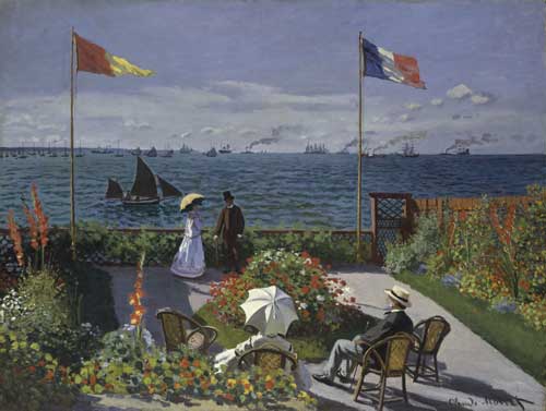 <p>Claude Monet. <em>Terrasse à Sainte-Adresse,</em> 1867. Oil on canvas, 98 x 130 cm. The Metropolitan Museum of Art, New York. © Metropolitan Museum of Art, dist.
service presse Rmn/image of the MMA