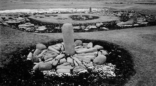 Mariko Mori. Stone Circle, Ōyu, 2004. Piezo dye print, 21 ¾ x 26 7/8 inches. Courtesy of SCAI THE BATHHOUSE, Tokyo and Sean Kelly, New York.