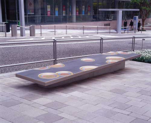 Ripple chair, by Toyo Ito, commissioned by the Mori to be installed 
              outside the museum