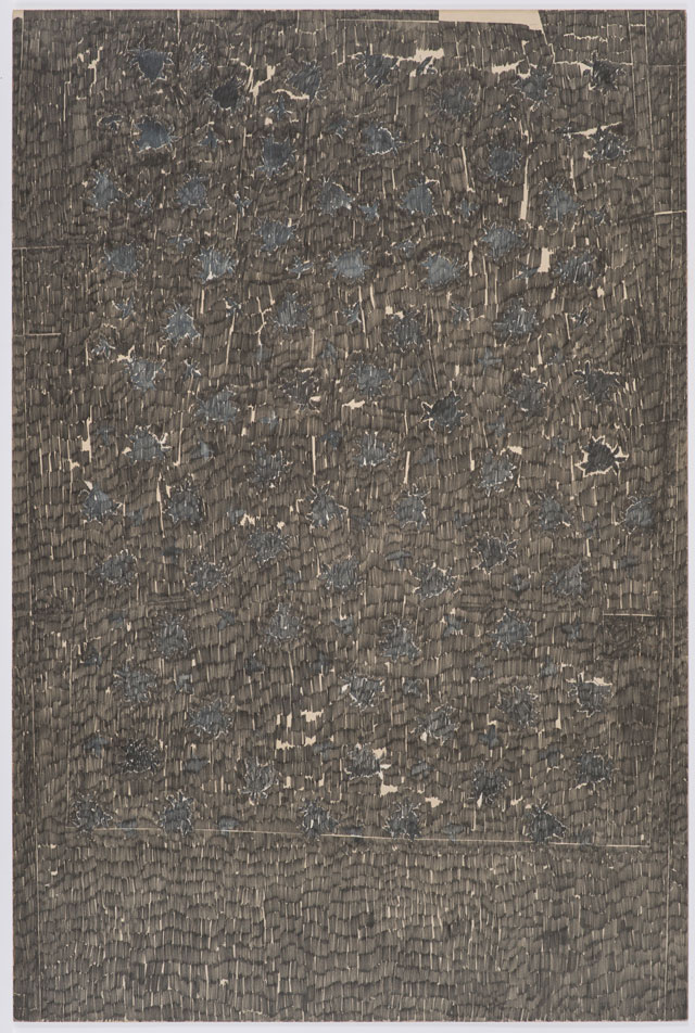 Ed Moses. Rose #6, 1963. Graphite and acrylic on chip board, 60 x 40 in (152.4 x 101.6 cm). Image courtesy Albertz Benda.