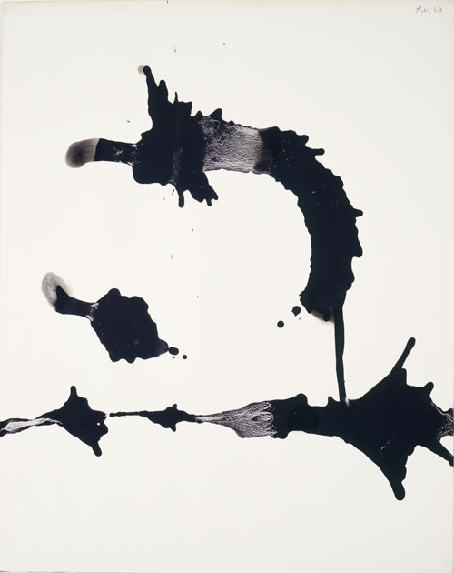 Robert Motherwell. <em>Placed Elements No. 3</em>, 1963. Ink on paper, 72.7 x 57.2 cm (28 5/8 x 22½ in). © Dedalus Foundation, Inc. / Licensed by VAGA, New York, NY.