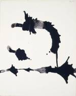 Robert Motherwell. <em>Placed Elements No. 3</em>, 1963. Ink on paper, 72.7 x 57.2 cm (28 5/8 x 22½ in). © Dedalus Foundation, Inc. / Licensed by VAGA, New York, NY.