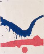 Robert Motherwell. <em>From the Lyric Suite</em>, 1965. Red and blue ink on rice paper, 27.9 x 22.9 cm (11 x 9 in). © Dedalus Foundation, Inc. / Licensed by VAGA, New York, NY.