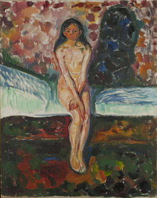 Edvard Munch. <em>Puberté,</em> 1914-16. Oil on canvas, 97 x 77 cm. © Munch Museum/Munch-Ellingsen Group/BONO 2011. © Adagp, Paris 2011.