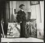 Edvard Munch. <em>Self-portrait, 53 quai Am Strom, Warnemunde,</em> 1907. Gelatin silver print, 9 x 9.4 cm. © Munch Museum/Munch-Ellingsen Group/BONO 2011. © Adagp, Paris 2011.