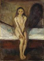 Edvard Munch. <em>Puberté,</em> 1894-95. Oil on canvas, 151.5 x 110 cm. © Nasjonalmuseet for kunst, arkitektur og design, Oslo, Norvège. © Adagp, Paris 2011.