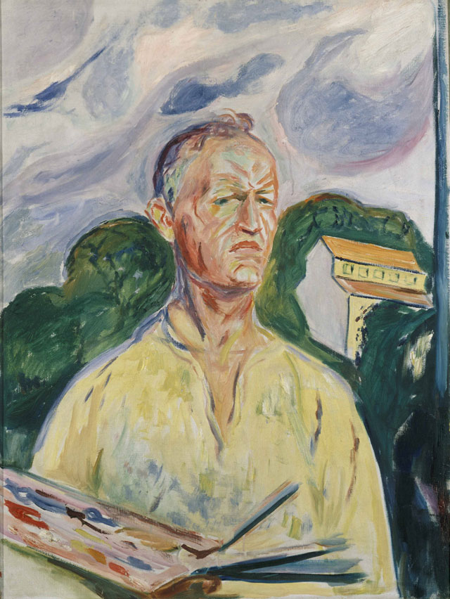 Edvard Munch. Self-Portrait with Palette, 1926. Private collection.