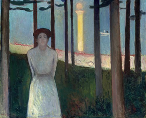 Edvard Munch. Summer Night's Dream (The Voice), 1893. Oil on canvas 34 5/8 x 42 1/2 in (87.9 x 108 cm). Museum of Fine Arts, Boston. Ernest Wadsworth Longfellow Fund, 59.301 (c) 2006 The Munch Museum/The Munch-Ellingsen Group/Artists Rights Society (ARS), New York.