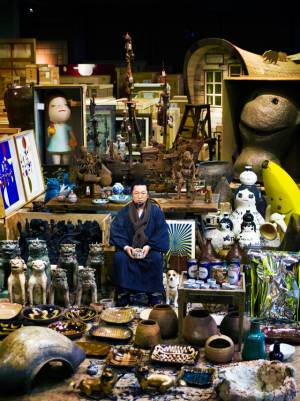 Takashi Murakami and his Superflat Collection. Photograph: Kentaro Hirao.