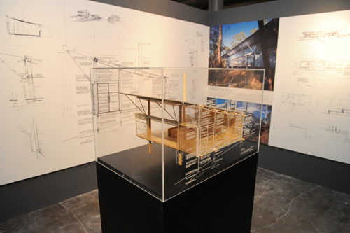 Installation view (1). Glenn Murcutt: Architecture for Place and ISLAND: Eight Houses for the Isle of Harris. Photograph courtesy of The Lighthouse, Scotland’s Centre for Design and Architecture.