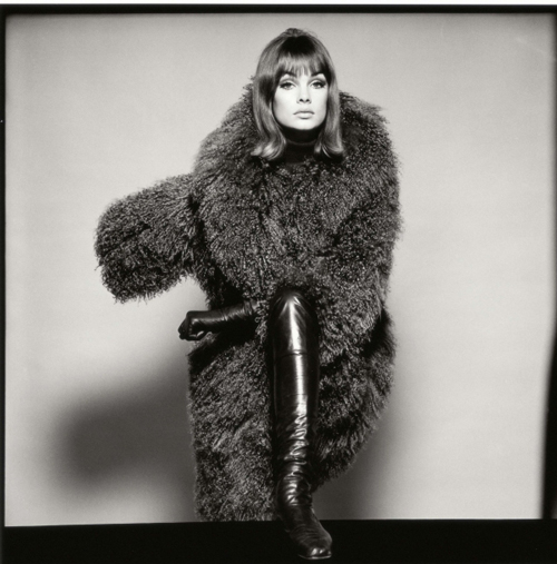 Jean Shrimpton in coat, 1964, by London of Sloane Street (British, founded 1920 British). Vogue, January 1964. Photograph by David Bailey (British, born 1938). Photograph courtesy of David Bailey.