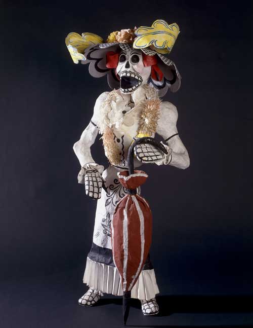 Papier mache figure of La Caterina from the Day of the Dead festival. From Mexico City by the Linares family, 1980s. © British Museum