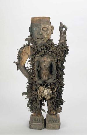 Wood figure (nkisi). From Kongo, Democratic Republic of Congo, late 19th century © British Museum