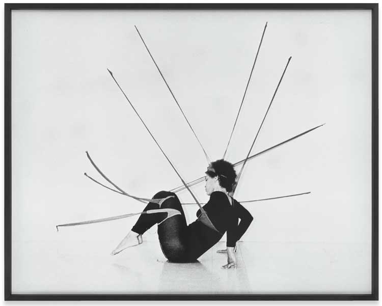 Senga Nengudi, Performance Piece, 1977 (detail). Silver gelatin prints, triptych, overall dimensions, 300.8 x 104.1 cm. Courtesy Sprüth Magers and Thomas Erben Gallery, New York.
Photo: Harmon Outlaw.
