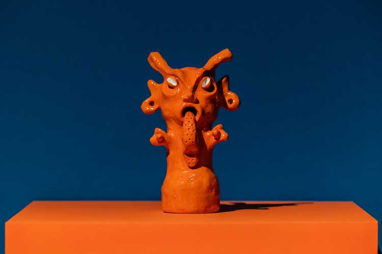 Mai Nguyễn-Long, Vomit Girl: Grounding, 2025, The Children are Now, exhibition view, Talbot Rice Gallery, the University of Edinburgh. Photo: Sally Jubb.