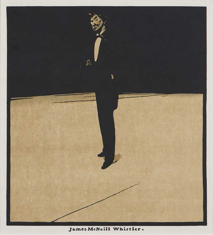 William Nicholson, James McNeill Whistler, 1897. Lithograph from the original woodblock, 24.5 x 22.5 cm. Muriel Wilson Bequest (2019).