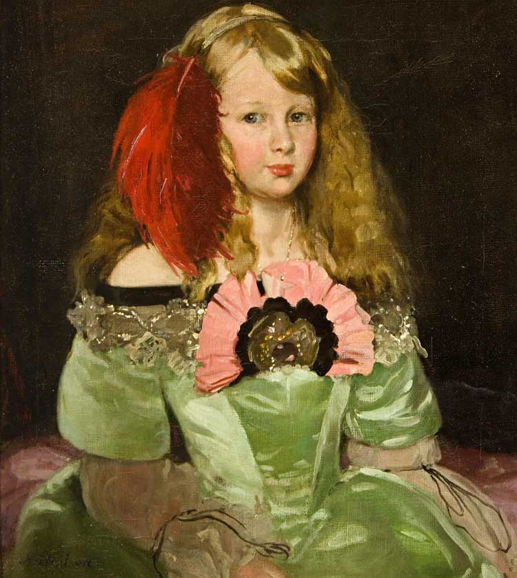 William Nicholson, Jennie as
Infanta, 1913. Oil on canvas, 58.5 x 55 cm.