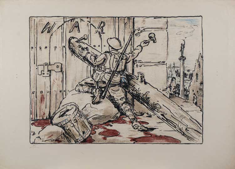 William Nicholson, The End of War, 1917. Lithograph on paper, Purchased by Pallant House Gallery (2024).
