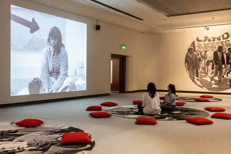 Grace Ndiritu: Compassionate Rebels in Action. The Ignorant Art School Sit-in #5. Photo: Sally Jubb, courtesy Cooper Gallery, DJCAD.