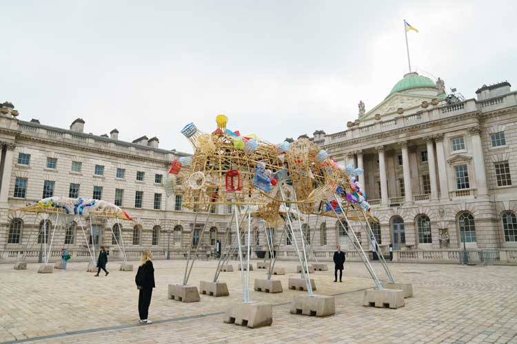 Leeroy New, The Arks of Gimokudan, Somerset House, London, 2022. Photo: Ben Queenborough, PA Wire.